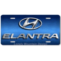 Hyundai Elantra Inspired Art on Blue FLAT Aluminum Novelty License Tag Plate - £14.13 GBP