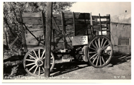 RPPC Postcard  Freight Wagon at Tombstone Arizona x Sign 1960s era - $14.80