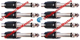 (8) 1/4&quot; Male Mono Plug to Single RCA Jack (F) Audio Cable Cord Adapter ... - £8.24 GBP