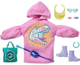 Barbie Jurassic World Fashion doll outfit accessory Set I Love Dinosaurs Hoodie - £7.77 GBP