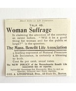 Mass Life Benefit Womens Suffrage 1894 Advertisement Victorian Insurance... - $19.99