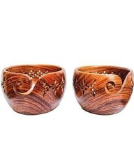 Wooden Yarn Bowl Hand Made Rosewood Wood For Knitting &amp; Crochet Yarn Holder Gift - £39.20 GBP