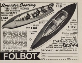 1960s? Print Ad Folbot Folding Boats Tops Safety Records Charleston,SC - £8.68 GBP