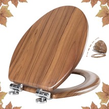Molded Wood Toilet Seat With Quietly Close And Quick Release Hinges,, Na... - £50.57 GBP