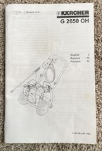 KARCHER G2650 OH PRESSURE WASHER OWNER&#39;S MANUAL G 2650 OH G2650OH - $7.87
