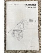 KARCHER G2650 OH PRESSURE WASHER OWNER&#39;S MANUAL G 2650 OH G2650OH - $144.15 MXN