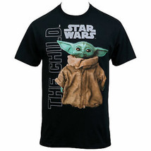 Star Wars The Mandalorian The Child Character T-Shirt Black - £25.56 GBP