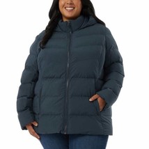 32 Degrees Warm Puffer Winter Tech Jacket Hooded NWT Teal Blue Plus Size 3X - £26.97 GBP