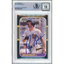 Bruce Bochy San Diego Padres Signed 1987 Donruss Card #311 BAS BGS Auto 10 Slab - £117.83 GBP