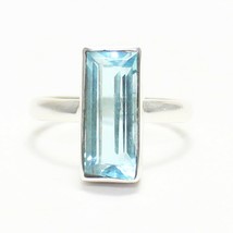925 Sterling Silver Blue Topaz Ring Handmade Jewelry Birthstone Ring All... - £19.32 GBP+