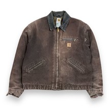 VTG Carhartt J97 DKB Blanket Lined Canvas Detroit Jacket Size XL Faded Brown - £202.40 GBP