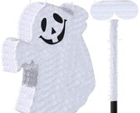Halloween Ghost Pinata Spooky White Ghost Pinata With Stick And Blindfol... - $42.99