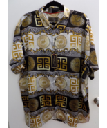 NEW Baroque Gold Sun Medusa Italian Designer Style Mens Shirt Chetah Siz... - £42.56 GBP