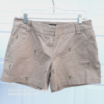 J. Crew Womens Shorts Size 8 City Fit Chino Green Seahorse Embroidery Po... - £19.57 GBP