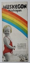 Muskegon Michigan USA Is At The End Of Your Vacation Rainbow Brochure 1940s 50s - £12.90 GBP