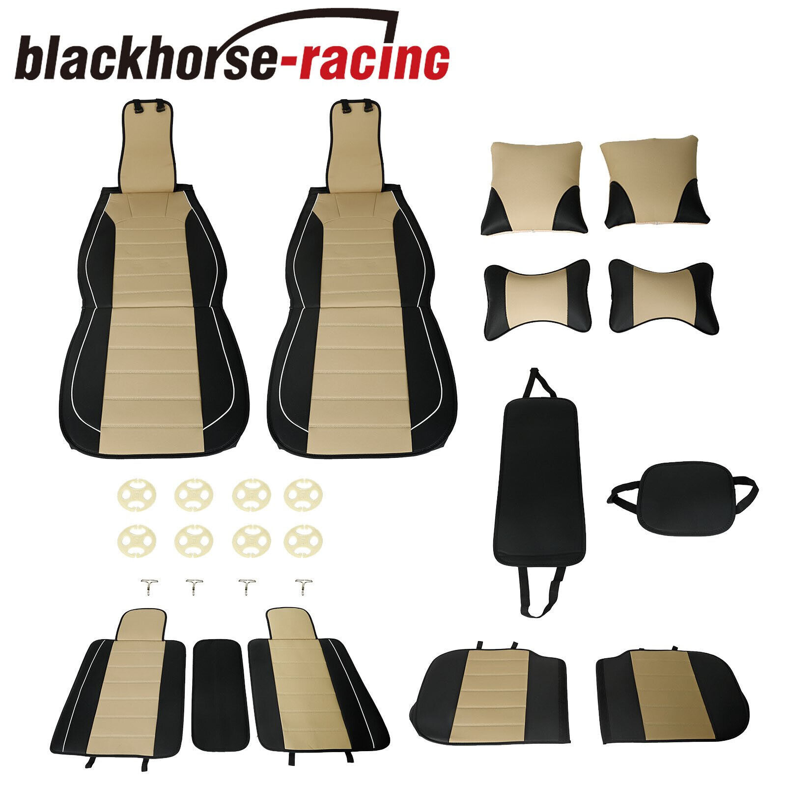 Luxury 5-Seat Car Seat Cover Cushion Set Front Rear Back Cover Universal... - $88.88