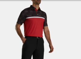 FootJoy 29899 Striped Tonal Leaf Print Polo Top ( S ) - $89.07