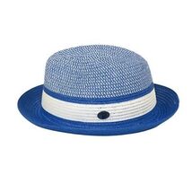 Men's Bently Semi Crushable Fedora Briad Straw Hat Dante DA222 Royal White image 3