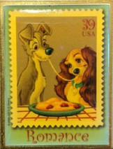 Disney Dogs and Cats Lady &amp; the Tramp USPS Romance Series pin - £14.79 GBP