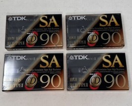 4 TDK SA90 Cassette Tape 90 Minute High Bias Type II Super Avilyn Lot NE... - £31.07 GBP