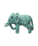 Indian Elephant Painted Green Verdis Patina Figure Metalware Cast Iron? ... - £36.73 GBP
