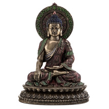 BUDDHA STATUE 11&quot; Shakyamuni Buddhist Icon HIGH QUALITY Bronze Resin Med... - £79.89 GBP