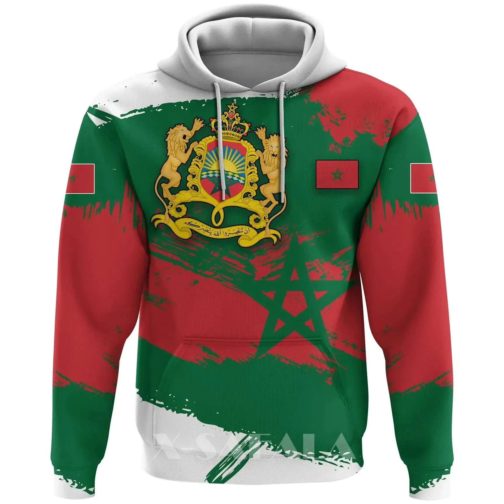 Morocco Emblem Country National flag Spaint Style 3D Full Print Hoodie Man Women - £107.21 GBP