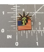 VTG 1983 Statue of Liberty Island NY American Flag Patriotic Enamel Pin ... - $9.99