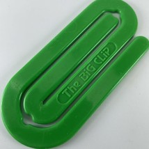Vintage The Big Clip Jumbo Large Glossy Green 1980s Plastic Office Paper... - $10.73