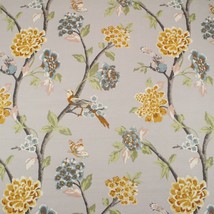Robert Allen Helene Floral French Gray Bird Vine Multiuse Fabric By Yard 54&quot;W - £13.27 GBP