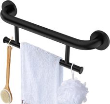 Black Grab Bar Towel Rack Combo, Zepolu Handicap Towel Bar for Bathroom, - $31.99