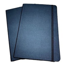 2 Leatherette Hardcover Journal Lined Notebook Black 96 Ruled Sheets Pocket - £20.88 GBP