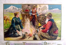 John Winsch Gold Rush Stagecoach Pioneers Thanksgiving Postcard Schmucker 1912 - £16.13 GBP