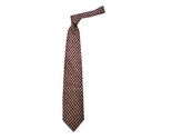 VTG Moschino 100% Silk Neck Tie Maroon Gold Woven Puzzle Pieces Autism - $60.59