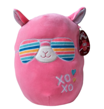 Pavlo Squishmallow 12&quot; Valentines Llama Plush Sunglasses 2023 New Tags Pink Toy - £23.64 GBP