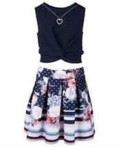Beautees Big Girls Plus 2-Pc. Twist-Knot Top/ Skater Skirt Set, Size - £31.58 GBP