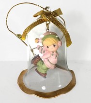 Precious Moments Ice Skating Girl Bell Christmas Ornament (1994) - £10.99 GBP