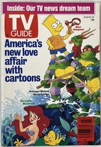Simpons Little mermaid LOVE AFFAIR WITH /CARTOONS MAG: TV GUIDE 06/09/1990 - $551.37 MXN