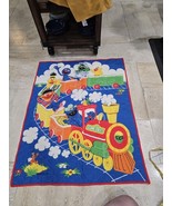 Vintage Sesame Street Baby Crib Blanket Throw 32&quot;× 42 &quot;123 Train&quot; Super ... - $570.01 MXN