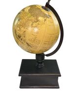 Vintage Style World Globe on Wood Base w/ Drawer 16" Tall Desk Decor India - $19.79