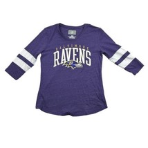 Baltimore Ravens NFL 3/4 Sleeve Shirt Womens S Purple Striped Sleeves - $19.59