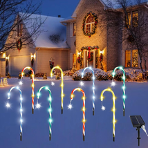 Folomie Solar Candy Cane Pathway Lights, 8 Pack Christmas Garden Lights Outdoor  - £27.05 GBP