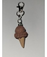 Chocolate Ice Ceam Cone Keychain Accessory Clip On Frozen Treat - £6.71 GBP