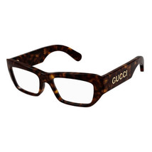 GUCCI GG1297O 003 Dark Havana 53mm Eyeglasses New Authentic - $205.26