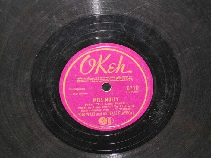 Bob Wills Texas Playboys Home In San Antone Miss Molly 78 RPM OKey Recor... - $7.69