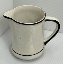 Vintage 1930s Luster Ware White Iridescent Creamer Pitcher w Black Handle 3.75” - £9.11 GBP