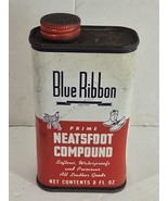 Vintage Blue Ribbon Neatsfoot Compound 8 Fl Oz Can EMPTY Advertising - $26.37 CAD