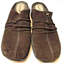 Bare Traps Keeper Brown Leather Suede Shoes Clogs Slides Size 6M - $15.57