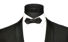 Mens FERUCCI  Small Bow Tie - Black Silk Bowtie, Mens Small bow tie - £39.95 GBP