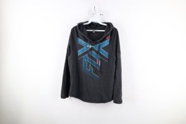 Fox Racing Womens Size XL Spell Out Thermal Waffle Knit Lightweight Hoodie Gray - £35.57 GBP
